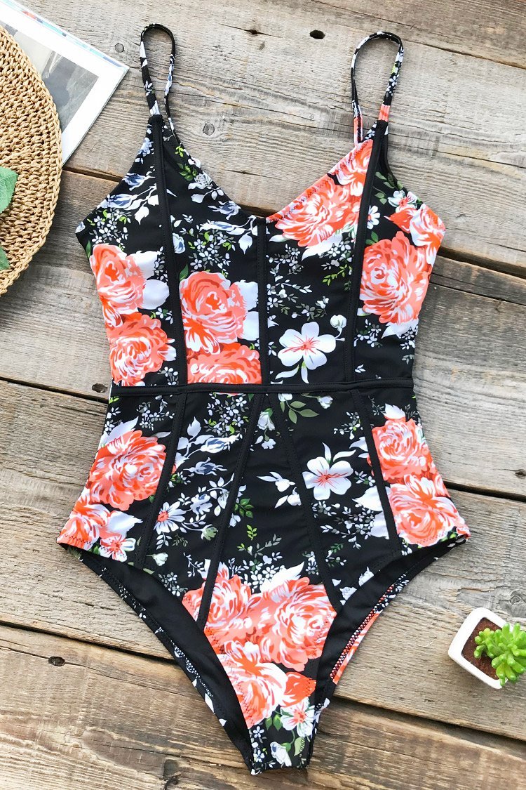 Hidden Fragrance Print Onepiece Swimsuit