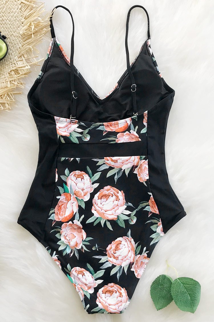 Happy Time Print Onepiece Swimsuit