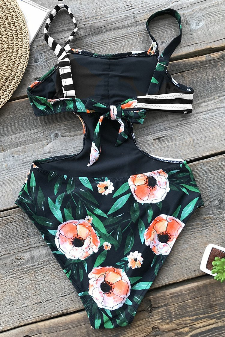 High Leg Poppy Onepiece Swimsuit