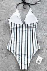 Ice Snow Love Stripe Onepiece Swimsuit img 4