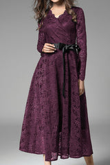 Lace Long Sleeve Midi Dress img 3