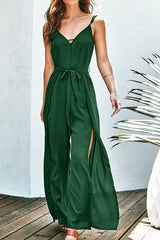 Green Vneck Jumpsuit