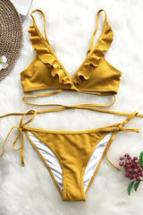 Hawaii Sunrise Falbala Bikini Set