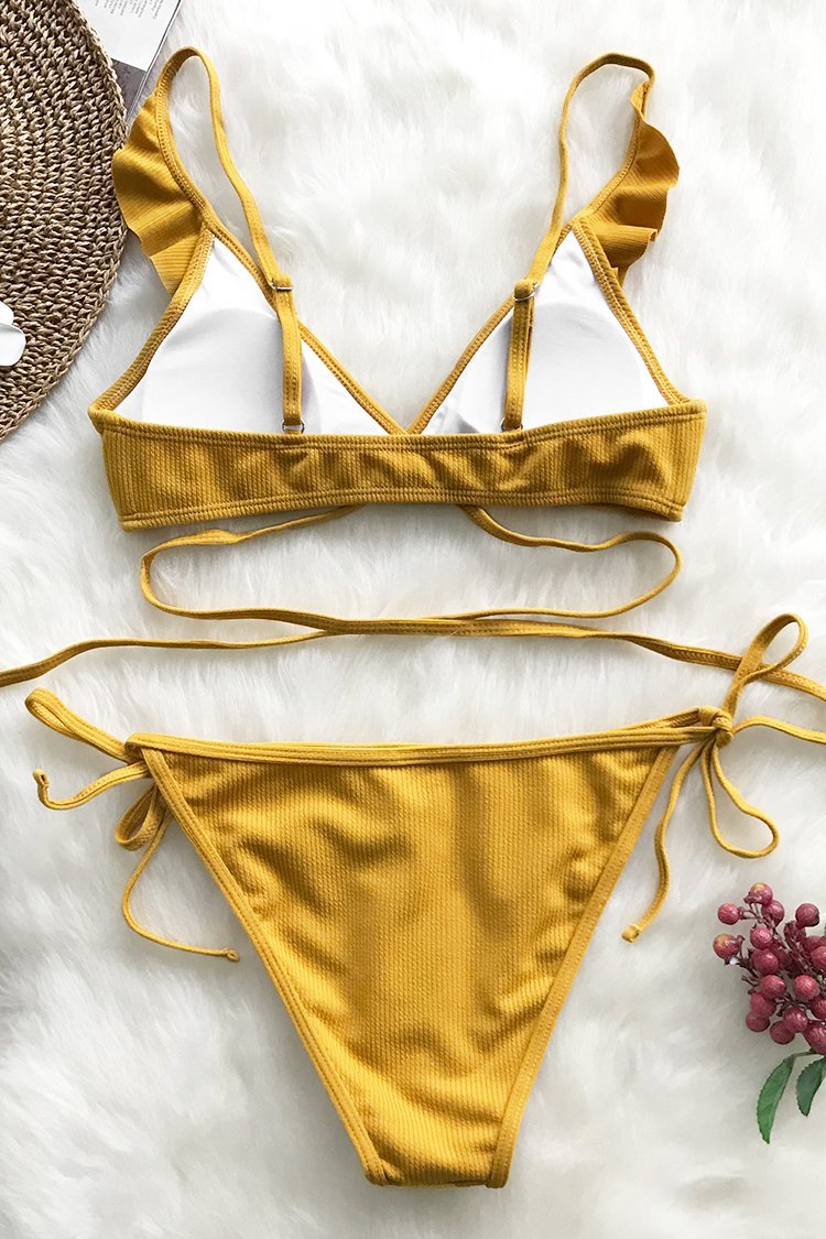 Hawaii Sunrise Falbala Bikini Set